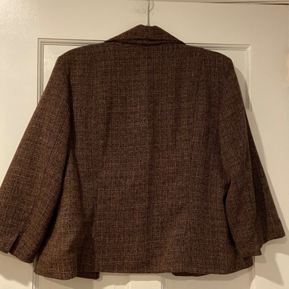 Dressbarn Brown Tweed Waterfall Blazer – Women’s Size Medium - Picture 4 of 9